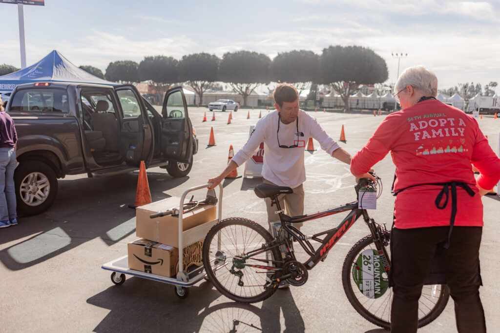 delivering bikes for adopted families