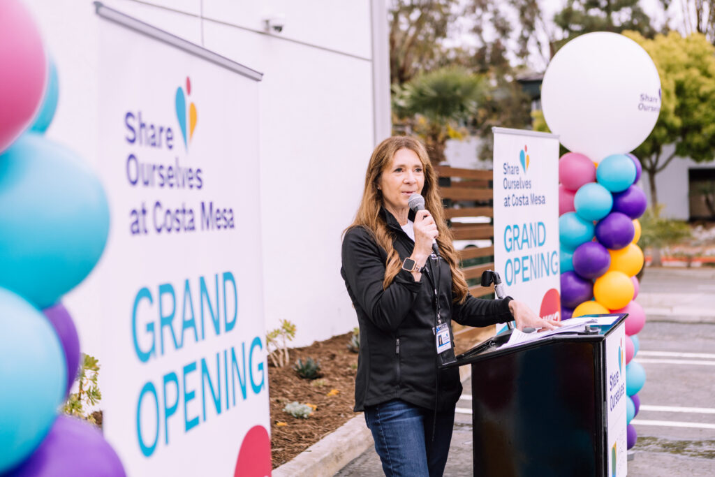 Christy Ward speaks at Costa Mesa Grand Opening