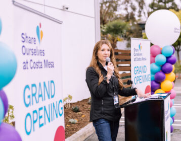 Christy Ward speaks at Costa Mesa Grand Opening